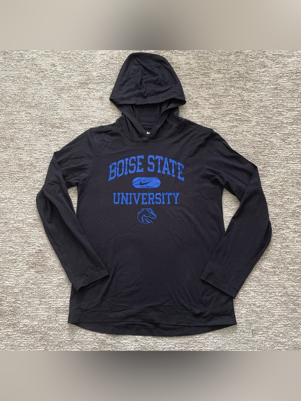 Nike Boise State Broncos Lightweight Hoodie Shirt Youth XL Black Long Sleeve